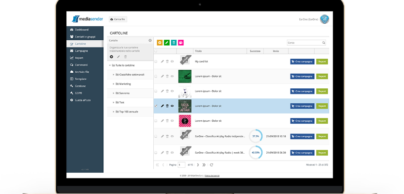 Mediasender di Earone è il servizio per inviare cartoline digitali alle emittenti radiofoniche